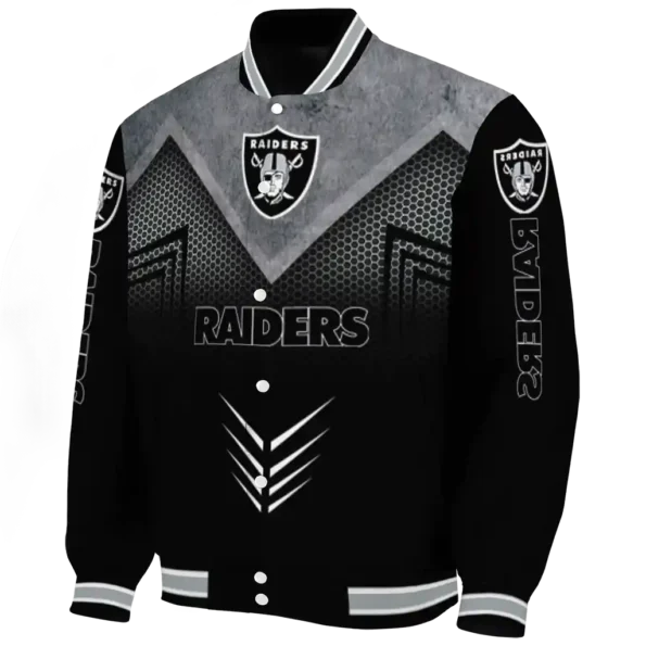 las vegas raiders arrow layer black varsity jacket best selling