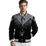 las vegas raiders arrow layer black varsity jacket best selling