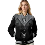 las vegas raiders arrow layer black varsity jacket best selling