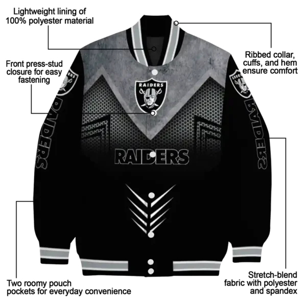 las vegas raiders arrow layer black varsity jacket new arrival