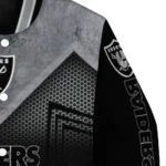 las vegas raiders arrow layer black varsity jacket best selling