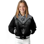 las vegas raiders arrow layer black varsity jacket best selling