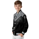 las vegas raiders arrow layer black varsity jacket best selling
