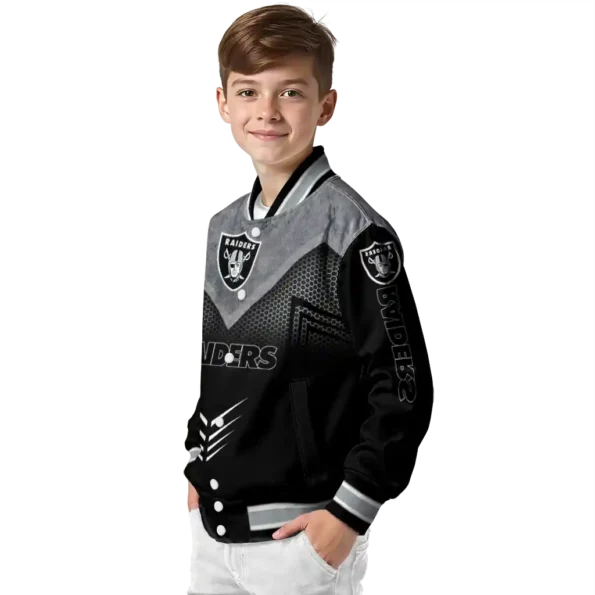 las vegas raiders arrow layer black varsity jacket trendy