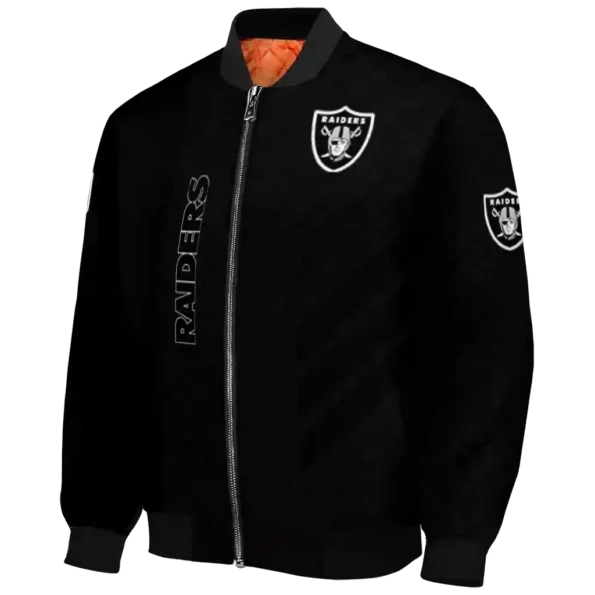 las vegas raiders triple side stripes black bomber jacket best selling