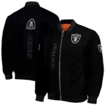 las vegas raiders triple side stripes black bomber jacket best selling