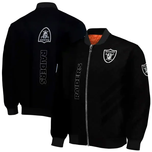 las vegas raiders triple side stripes black bomber jacket fashion forward