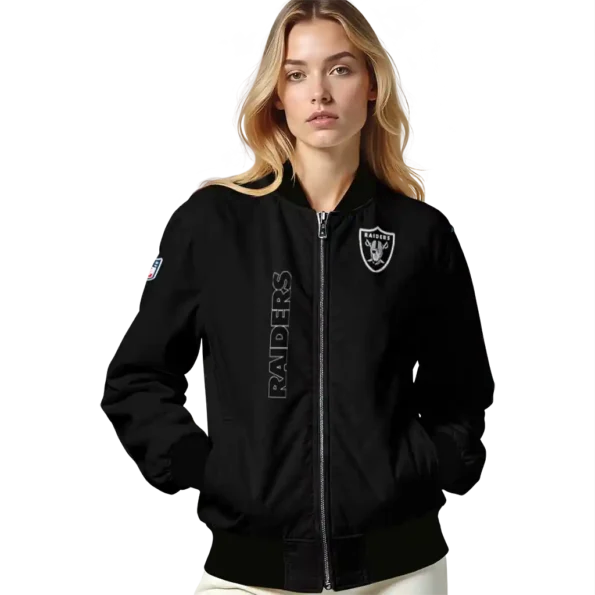 las vegas raiders triple side stripes black bomber jacket latest model