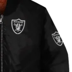 las vegas raiders triple side stripes black bomber jacket best selling
