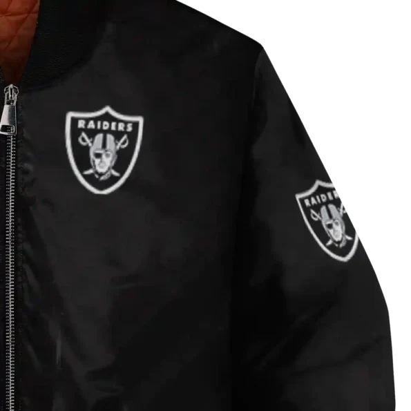 las vegas raiders triple side stripes black bomber jacket premium grade