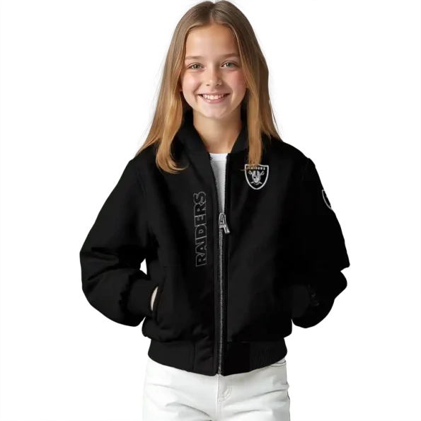 las vegas raiders triple side stripes black bomber jacket top rated