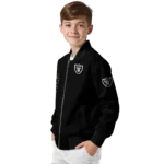 las vegas raiders triple side stripes black bomber jacket best selling