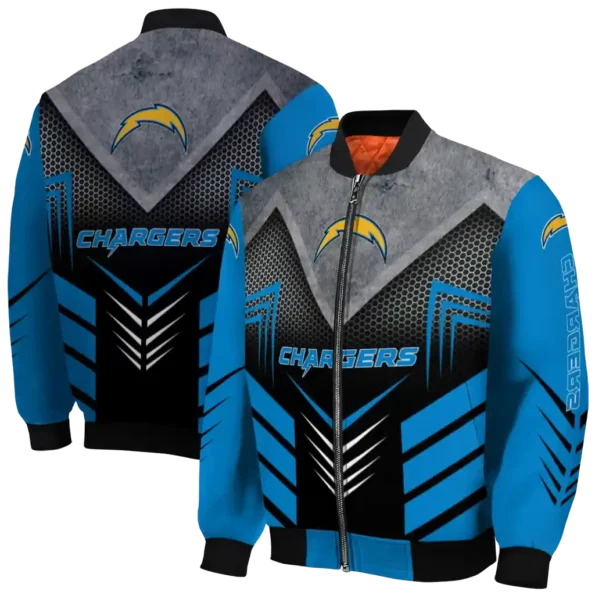 los angeles chargers arrow layer blue black bomber jacket fashion forward