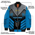 los angeles chargers arrow layer blue black bomber jacket best selling