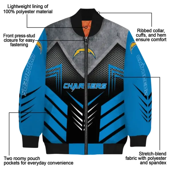 los angeles chargers arrow layer blue black bomber jacket new arrival