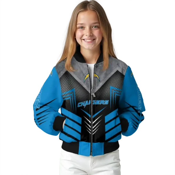 los angeles chargers arrow layer blue black bomber jacket top rated