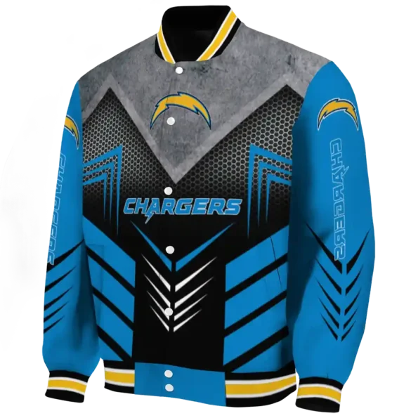 los angeles chargers arrow layer blue black varsity jacket best selling