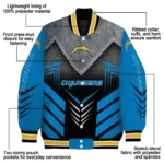 los angeles chargers arrow layer blue black varsity jacket best selling