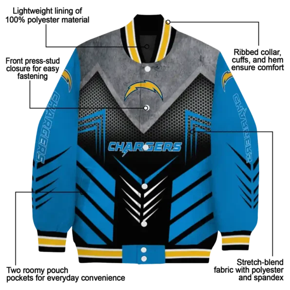 los angeles chargers arrow layer blue black varsity jacket new arrival