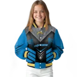 los angeles chargers arrow layer blue black varsity jacket best selling