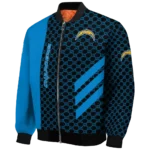 los angeles chargers triple side stripes blue black bomber jacket best selling