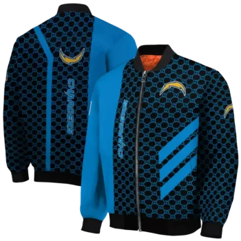 los angeles chargers triple side stripes blue black bomber jacket fashion forward