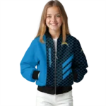 los angeles chargers triple side stripes blue black bomber jacket best selling
