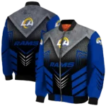 los angeles rams arrow layer blue black bomber jacket best selling