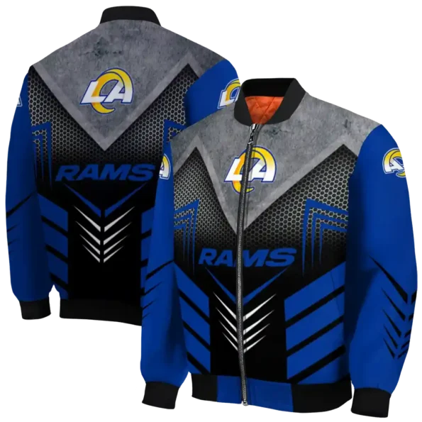 los angeles rams arrow layer blue black bomber jacket fashion forward
