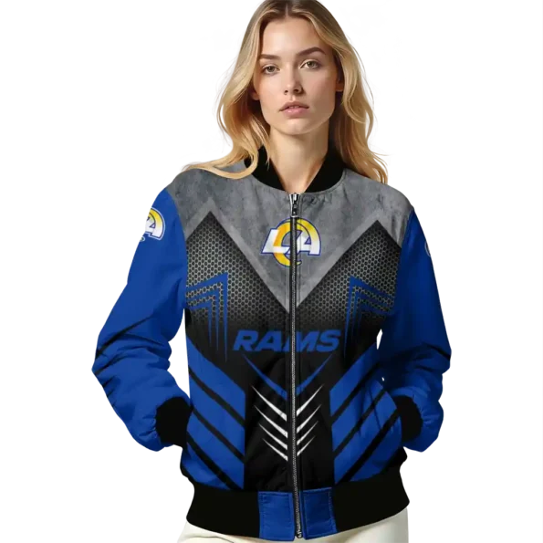 los angeles rams arrow layer blue black bomber jacket latest model