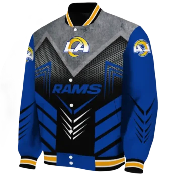 los angeles rams arrow layer blue black varsity jacket best selling