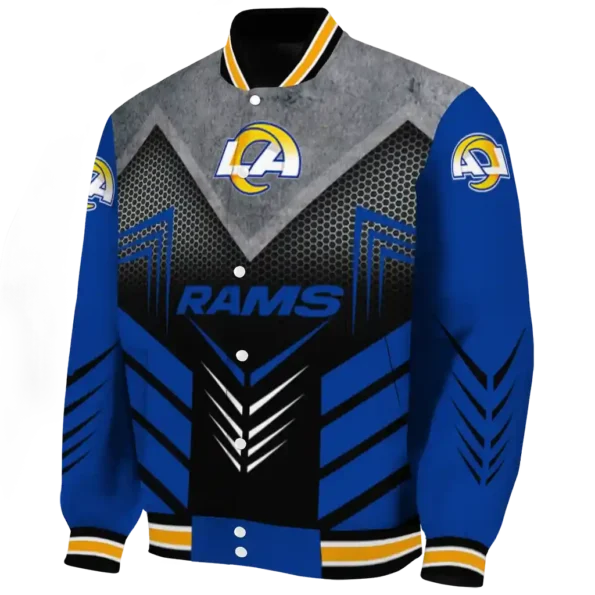 los angeles rams arrow layer blue black varsity jacket best selling