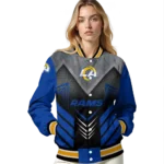 los angeles rams arrow layer blue black varsity jacket best selling