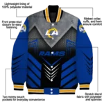 los angeles rams arrow layer blue black varsity jacket best selling