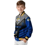 los angeles rams arrow layer blue black varsity jacket best selling