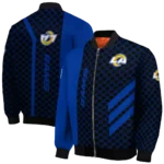 los angeles rams triple side stripes blue black bomber jacket best selling
