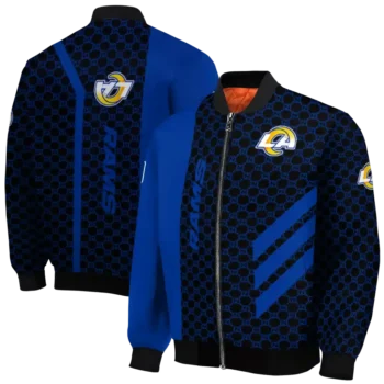 los angeles rams triple side stripes blue black bomber jacket fashion forward