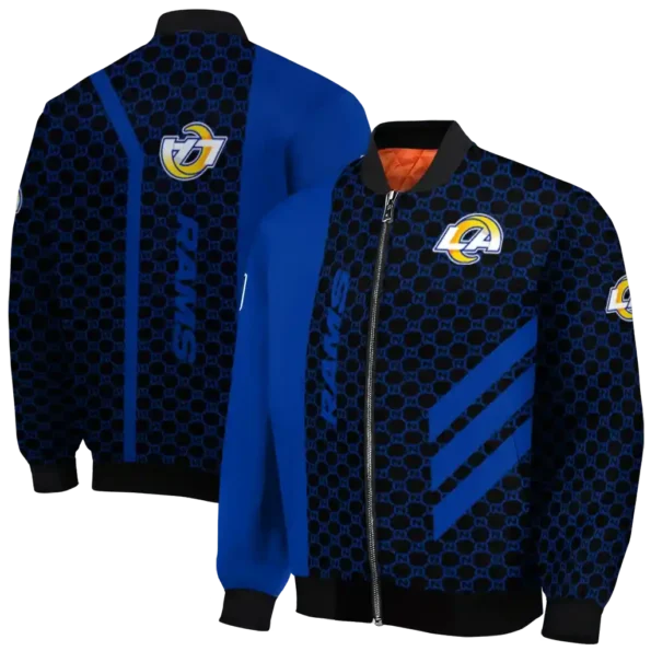 los angeles rams triple side stripes blue black bomber jacket fashion forward