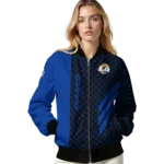 los angeles rams triple side stripes blue black bomber jacket best selling