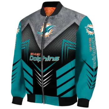 miami dolphins arrow layer aqua black bomber jacket best selling