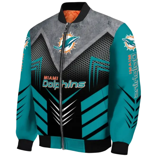 miami dolphins arrow layer aqua black bomber jacket best selling