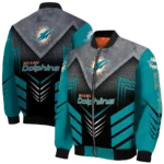 miami dolphins arrow layer aqua black bomber jacket best selling