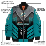 miami dolphins arrow layer aqua black bomber jacket best selling