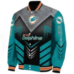 miami dolphins arrow layer aqua black varsity jacket best selling