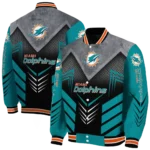 miami dolphins arrow layer aqua black varsity jacket best selling
