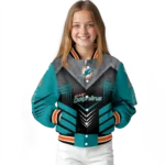 miami dolphins arrow layer aqua black varsity jacket best selling