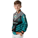 miami dolphins arrow layer aqua black varsity jacket best selling