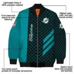 miami dolphins triple side stripes aqua black bomber jacket best selling