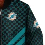 miami dolphins triple side stripes aqua black bomber jacket best selling