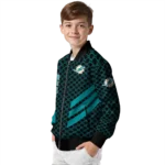 miami dolphins triple side stripes aqua black bomber jacket best selling
